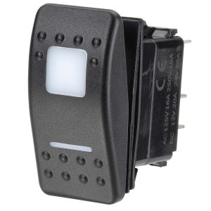 Narva SPST Off/Mom On 12-24V Red LED Illuminated Sealed Rocker Switch (Blister Pack Of 1) 