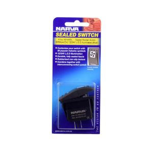 Narva SPST Off/Mom On 12-24V Blue LED Illuminated Sealed Rocker Switch (Blister Pack Of 1) 