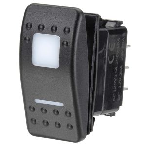 Narva DPDT On/Off/On 12-24V Red LED Illuminated Sealed Rocker Switch (Blister Pack Of 1) 