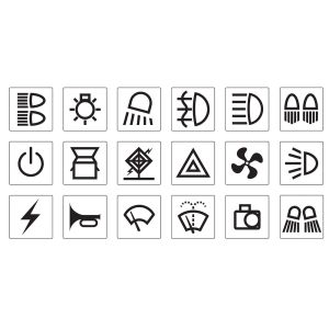 Narva Black Transport Rocker Switch Sticker Set  