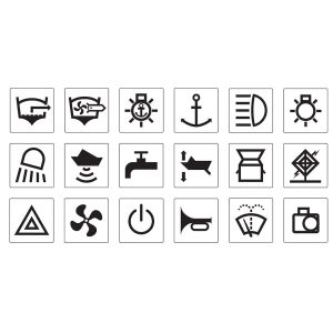 Narva Black Rv & Marine Rocker Switch Sticker Set  