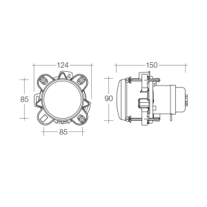 Narva 90mm 24V 70W Low Beam Headlight Assembly  