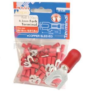 Aerpro Red 4.3mm Fork Crimp Terminal (Pack Of 100)  