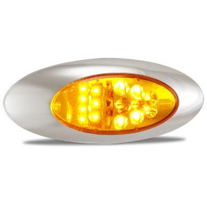 LED 24V Cat 5 Oval Indicator/Marker Light With Chrome Bezel (170 X 68 X 32mm) 