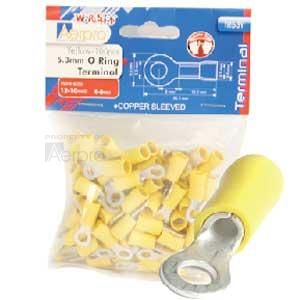 Aerpro Yellow 6mm Eye Crimp Terminal (Pack Of 100)  