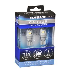 Narva 12V T10 Canbus Led Wedge Globe (Blister Pack of 2)