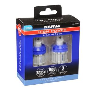 Narva 12-24V Ba15S High Power Led Reverse Globe (Blister Pack of 2)