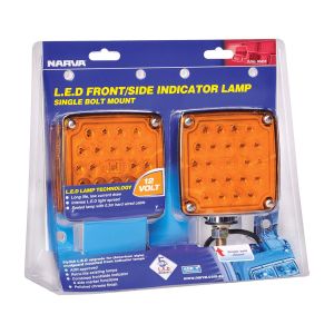 Narva 12V Single Bolt Mount Combined LED Front And Side Direction Indicator Light (Blister Pack Of 2)