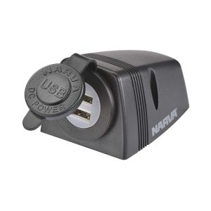 Narva Heavy Duty Surface Mount Dual USB Socket (Blister Pack Of 1) 