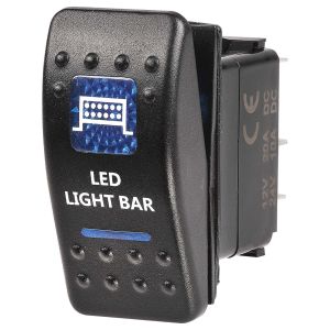 Narva SPDT 20 Amp Off/On 12V Blue Illuminated Light Bar Sealed Rocker Switch (Blister Pack Of 1) 
