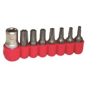 Toledo 8 Piece Tamper Proof 6 Point Torx Bit Set  
