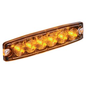 Narva 12-24V Low Profile Amber Slimline Warning Light With 23 Selectable Flash Patterns (131 X 30 X 7mm)