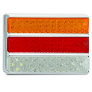 LED 12-24V Combination Tailight With Reverse Light And Chrome Bracket