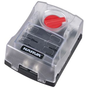 Narva 6 Way Std Blade Fuse Or Plug In Type Circuit Breaker Block With Single Gnd & Dual Power Inputs