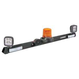 Narva 1.2m Mine Bar With 12-24V LED Beacon, Combo LED Tail, Reverse & Worklights & 92dB Broadband Rev Alarm