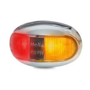 Hella 8-28V LED Red/Amber Side Marker Light With Chrome Housing (Blister Pack Of 1) 