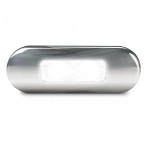 Hella 12-24V LED Flush Mount White Front End Out Line Marker Light With Stainless Steel Bezel 