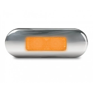 Hella 12-24V Flush Mount Amber Front End Outline LED Marker Light With Stainless Steel Rim (Pack Of 16)