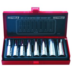 KC 8 Piece 1/4" Drive Metric Deep Socket Set  