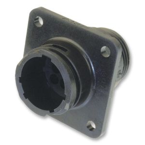 9 Pin Circular Plastic Connector Socket With Square Mounting Flange 