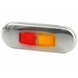 Hella 12-24V Flush Mount Red/Amber Side Marker Light With Stainless Steel Rim 
