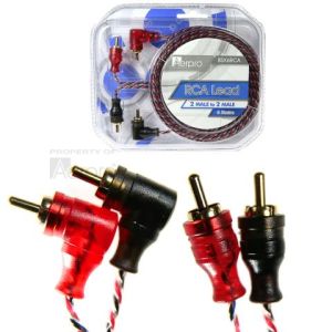 Aerpro Bassix 2m To 2 Right Angle Male 6 Metre Rca Lead 