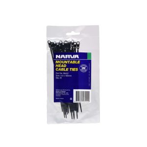 Narva 160mm X 3.2mm Black Screw Mount Cable Tie (Pack Of 25) 