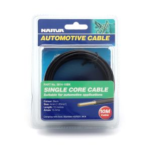Narva 4mm Black Single Core Cable (Blister Pack Of 10m) 