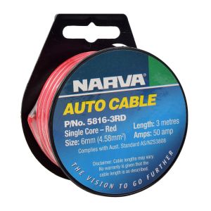Narva 6mm Red Single Core Cable (3m Roll)  