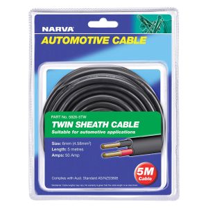Narva 6mm Red/Black Twin Sheath Cable (Blister Pack Of 5m) 