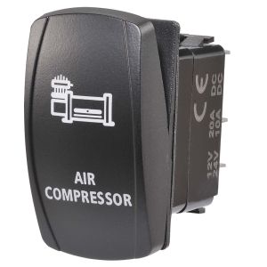 Narva SPDT Off/On 12-24V Blue LED Illuminated Air Compressor Sealed Rocker Switch (Blister Pack Of 1)