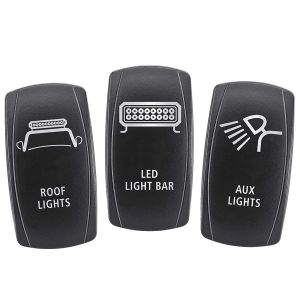 Narva Roof Lights, LED Light Bar & Aux Lights Rocker Switch Actuator Panel Set 