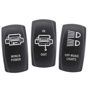Narva Winch Power, Winch In - Out, Off Road Lights Rocker Switch Actuator Panel Set 