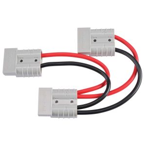 Narva 150mm 50 Amp Andrerson Plug To Twin 50 Amp Anderson Plugs Adaptor Lead (Blister Pack Of 1) 