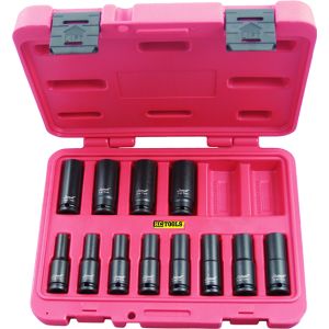 KC 1/2" Drive 12 Piece Metric Deep Socket Set