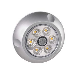 Narva 9-33V LED Interior Swivel Light With On/Off Switch & Silver Satin Housing 