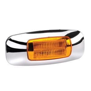 Narva 9-33V Amber LED Marker Light With Chrome Cover (90 X 37 X 17mm) 