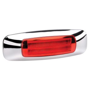 Narva 9-33V Red LED Rear End Outline Marker Light With Chrome Cover (Blister Pack Of 1) 