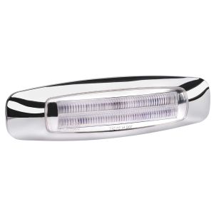 Narva 9-33V White LED Front End Outline Marker Light With Chrome Cover (146 X 40 X 20mm) 