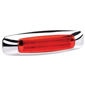 Narva 9-33V Red LED Rear End Outline Marker Light With Chrome Cover (Blister Pack Of 1) 