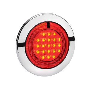 Narva 9-33V LED Stop Light With LED Tailight Ring & Chrome Housing (125mm X 37mm Round) 