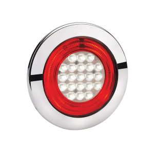 Narva 9-33V LED Reverse Light With LED Tail Light Ring & Chrome Housing (125mm X 37mm Round) 