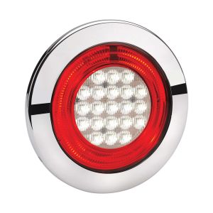 Narva 9-33V LED Reverse Light With LED Tailight Ring & Chrome Housing (155mm X 39mm Round) 