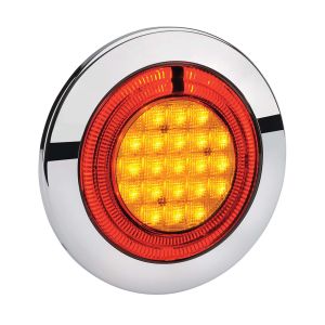 Narva 9-33V Rhr LED Sequential Indicator Light With LED Tailight Ring & Chrome Housing (155mm X 39mm Round)