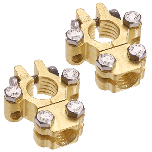 Projecta Negative Forged Brass Heavy Duty Saddle Style Battery Terminal With Dual Auxillary (Pack Of 10)