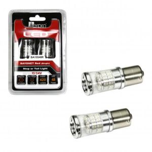 Aerpro 12-24V BA15S 48 SMD LED Red Globe (Blister Pack Of 2) 
