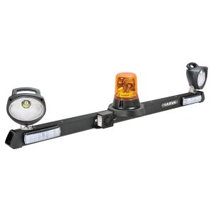 Narva 1.2m Mine Bar With 12V Beacon, LED Combo/ Reverse & Work Lights, 12-24V 97dB Reverse Alarm 
