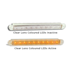 LED 12V Indicator Strip Light With Clear Lens (237 X 25 X 3mm) 
