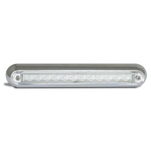 LED 12V Low Profile Combination Tailight With Chrome Housing (235 X 46 X 17mm) 
