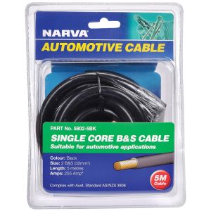Narva 2Bs Black Battery Cable (5m Roll)  